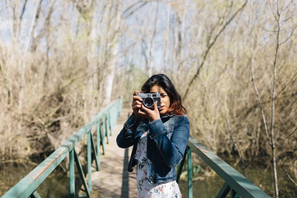 Photographer at park